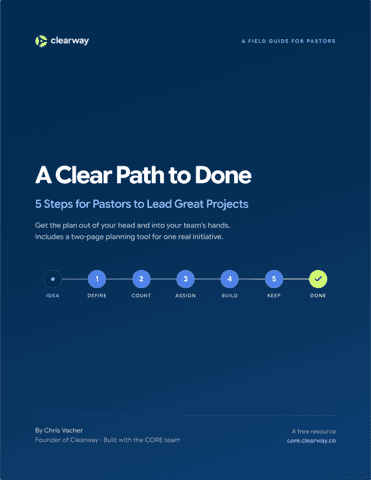 Cover of A Clear Path to Done, a field guide for pastors